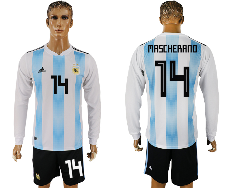 Maillot de foot ARGENTINA LONG SLEEVE SUIT #14 MASCHERANO  2018